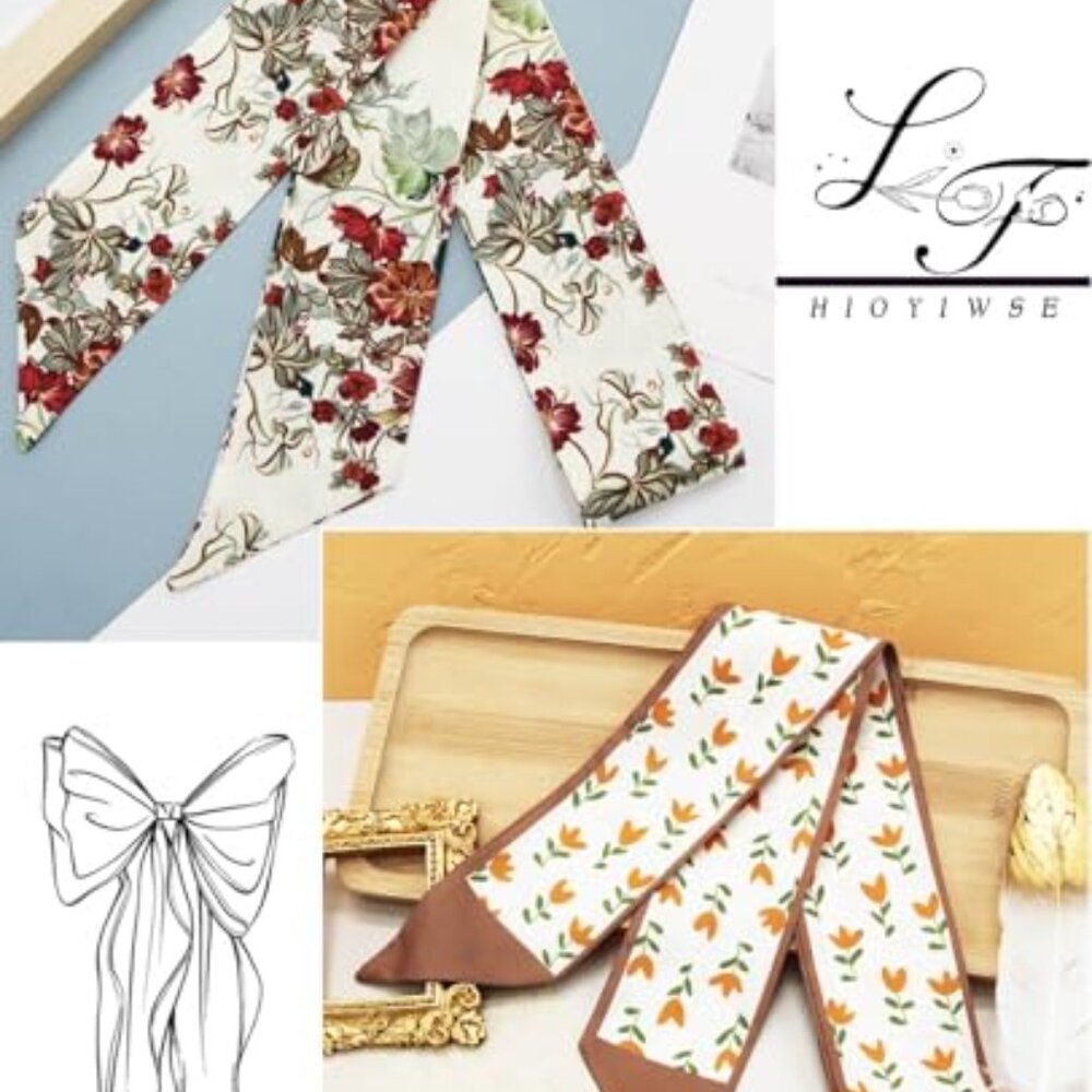 Simulated Silk Scarf Set Versatile Lightweight Ac… - image 3